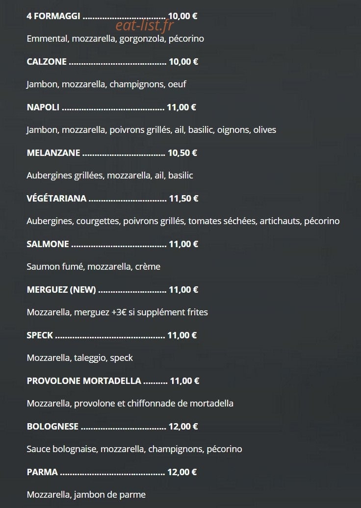 Trattoria Bella — carte page 8