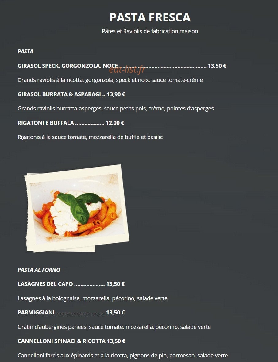 Trattoria Bella — carte page 5