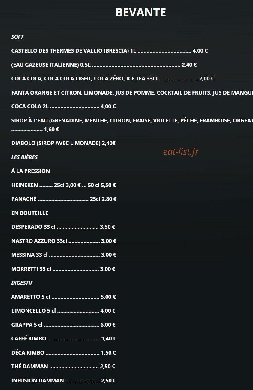 Trattoria Bella — carte page 10