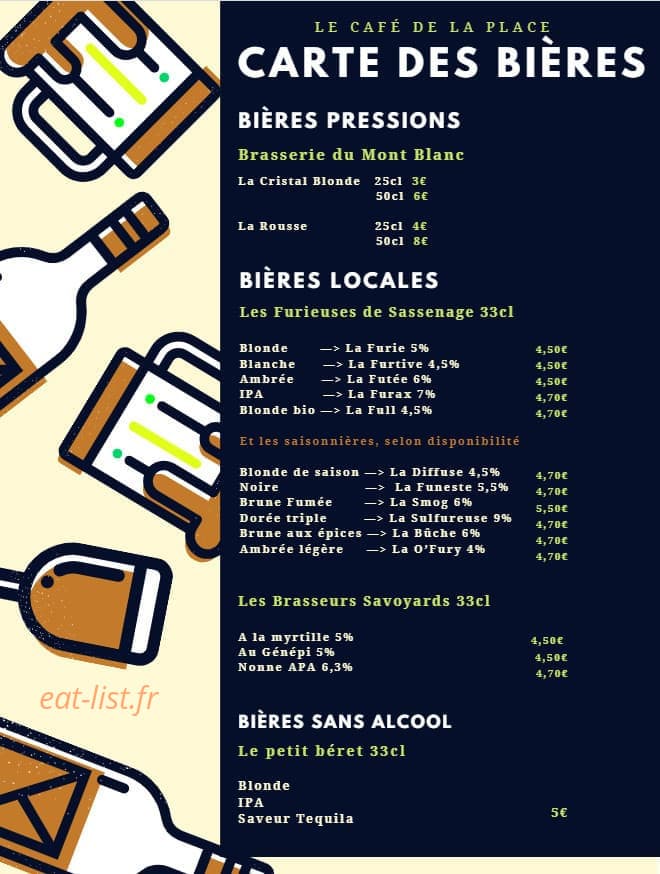 Le Café de la Place — carte page 13