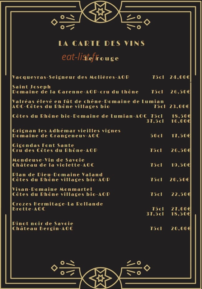 Le Café de la Place — carte page 8