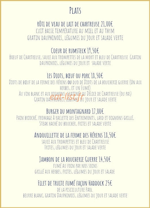 Le Café de la Place — carte page 2