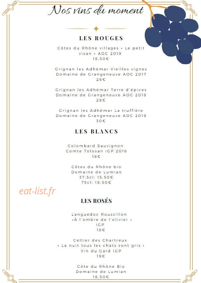 Le Café de la Place — carte page 14