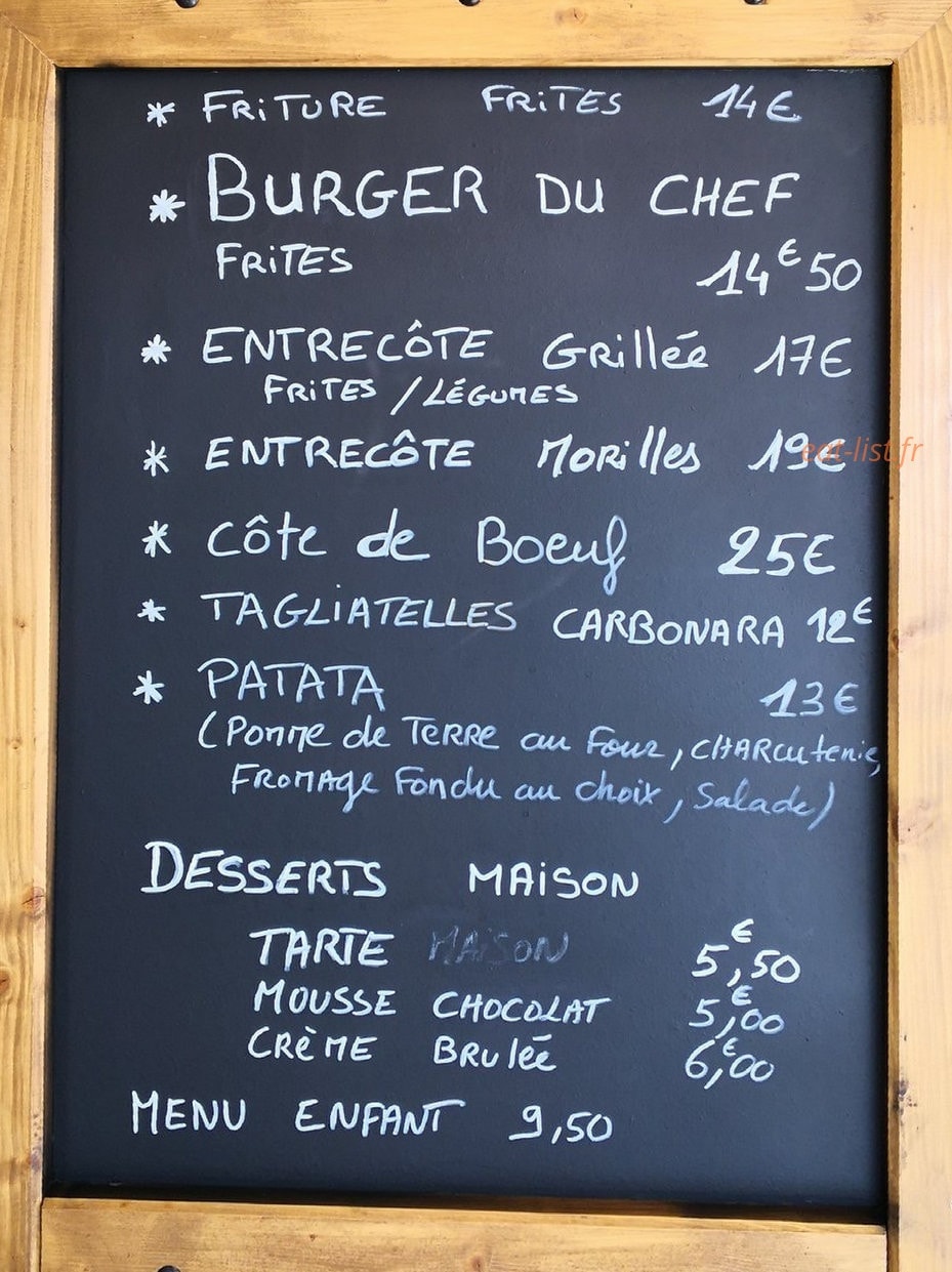 Restaurant du plan d'eau — carte page 2