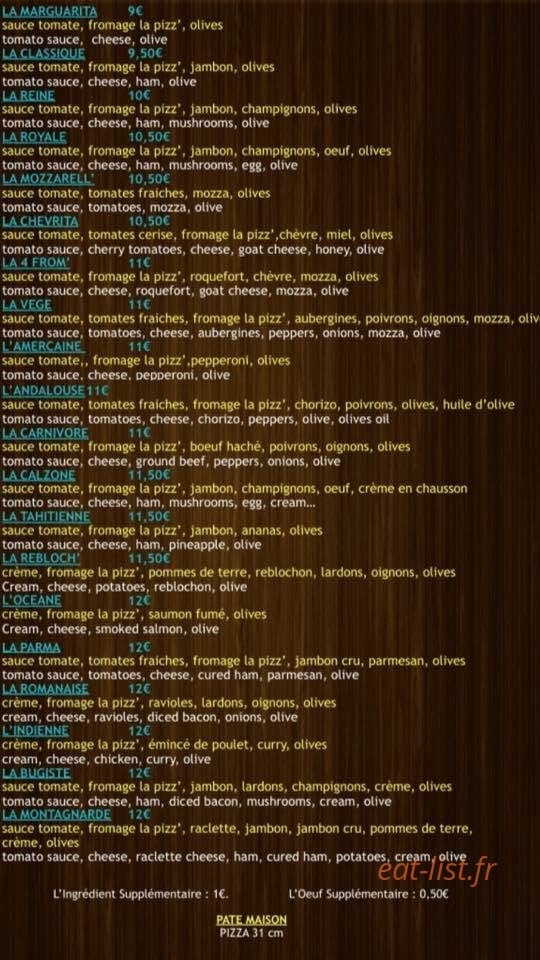 La Pizz' — carte page 2