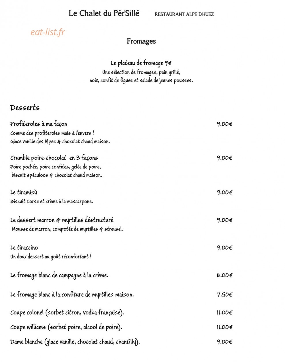 Le Chalet du Pèr'Sillé — carte page 7