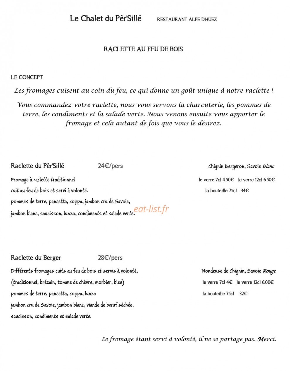 Le Chalet du Pèr'Sillé — carte page 4
