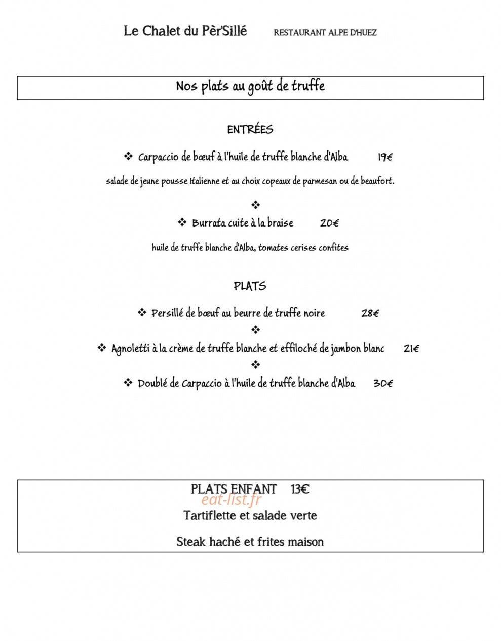 Le Chalet du Pèr'Sillé — carte page 6