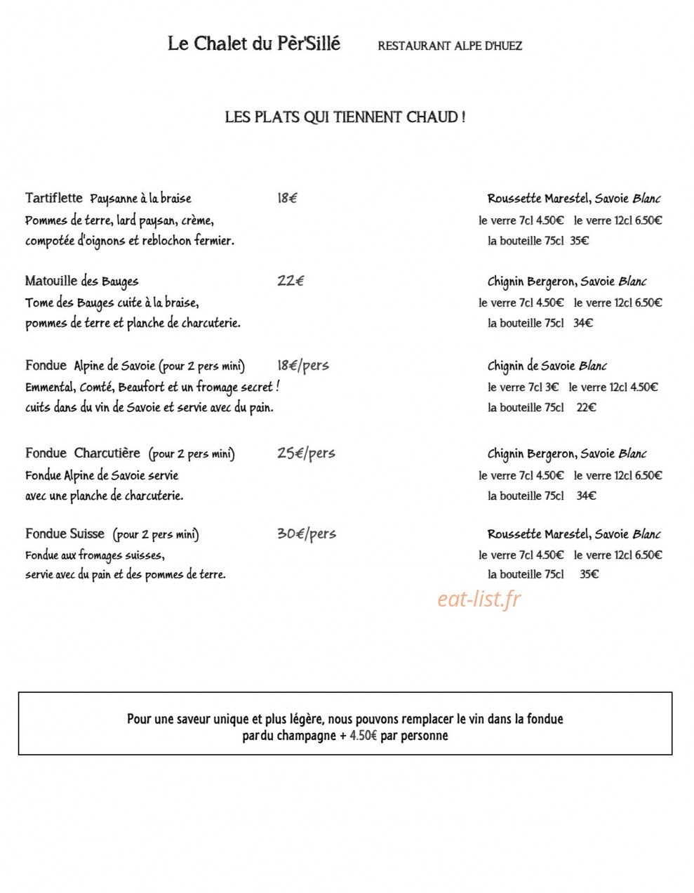 Le Chalet du Pèr'Sillé — carte page 3