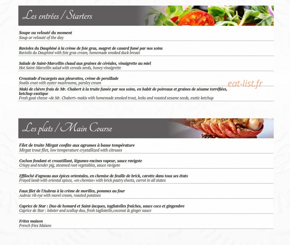 Au Puits Des Saveurs — carte page 1