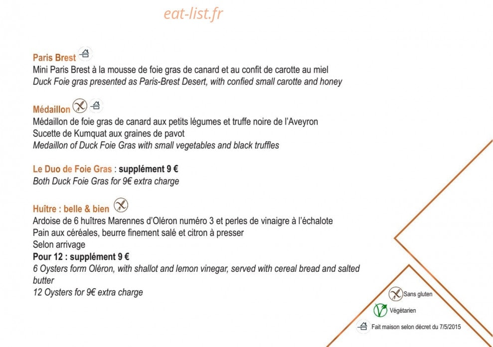 Carte et menu de L’Espérance des Grandes Rousses à L' Alpe d'Huez — les entrées page 2