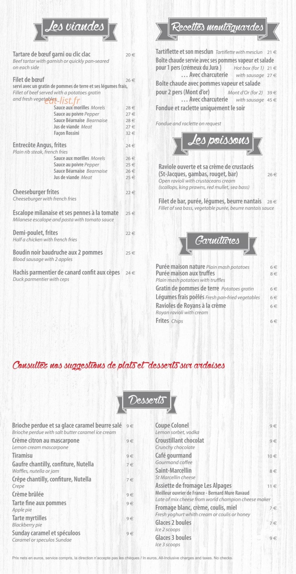 La Cabane — carte page 3