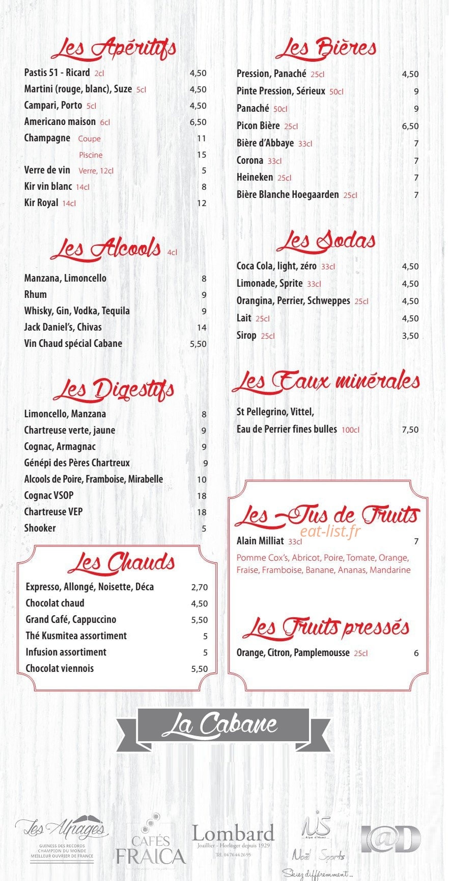 La Cabane — carte page 4