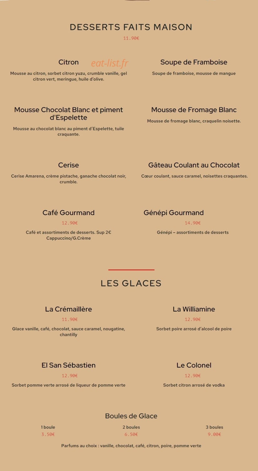 La cremaillere — carte page 6