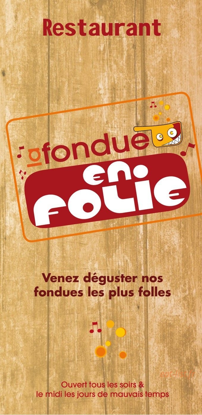 Carte et menu La Fondue en Folie, L' Alpe d'Huez