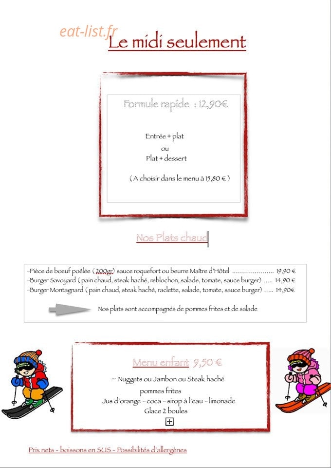 La petite taverne — carte page 3