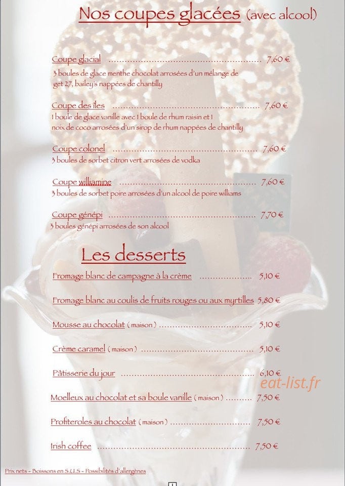 La petite taverne — carte page 7