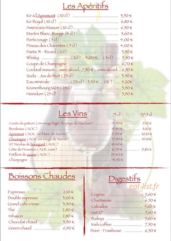 La petite taverne — carte page 8
