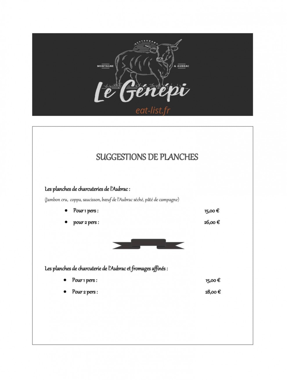Carte et menu de Le Génépi à L' Alpe d'Huez — page 3
