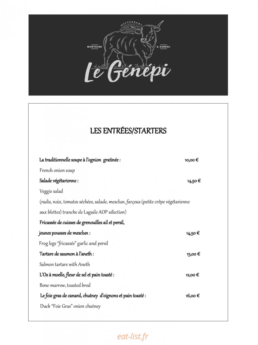 Carte et menu de Le Génépi à L' Alpe d'Huez — page 4