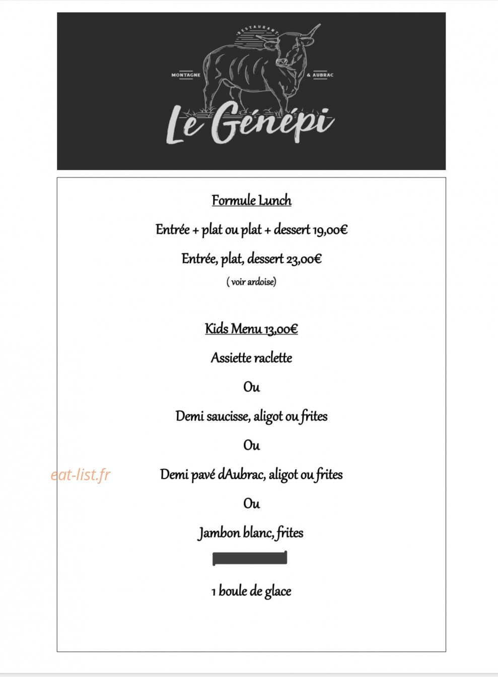 Carte et menu de Le Génépi à L' Alpe d'Huez — page 2