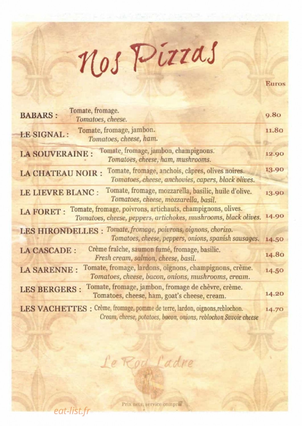 Le Roy Ladre — carte page 1