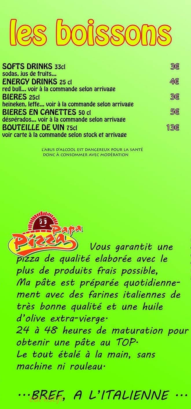 Papa Pizza — carte page 5