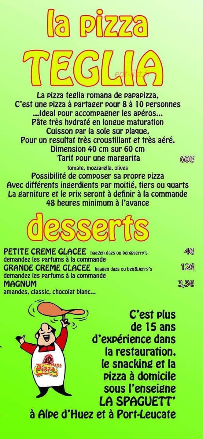 Papa Pizza — carte page 6