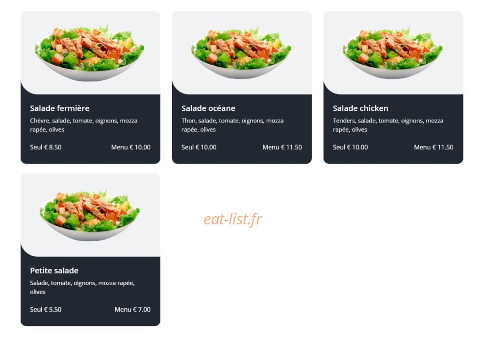Chick and Food — carte page 8