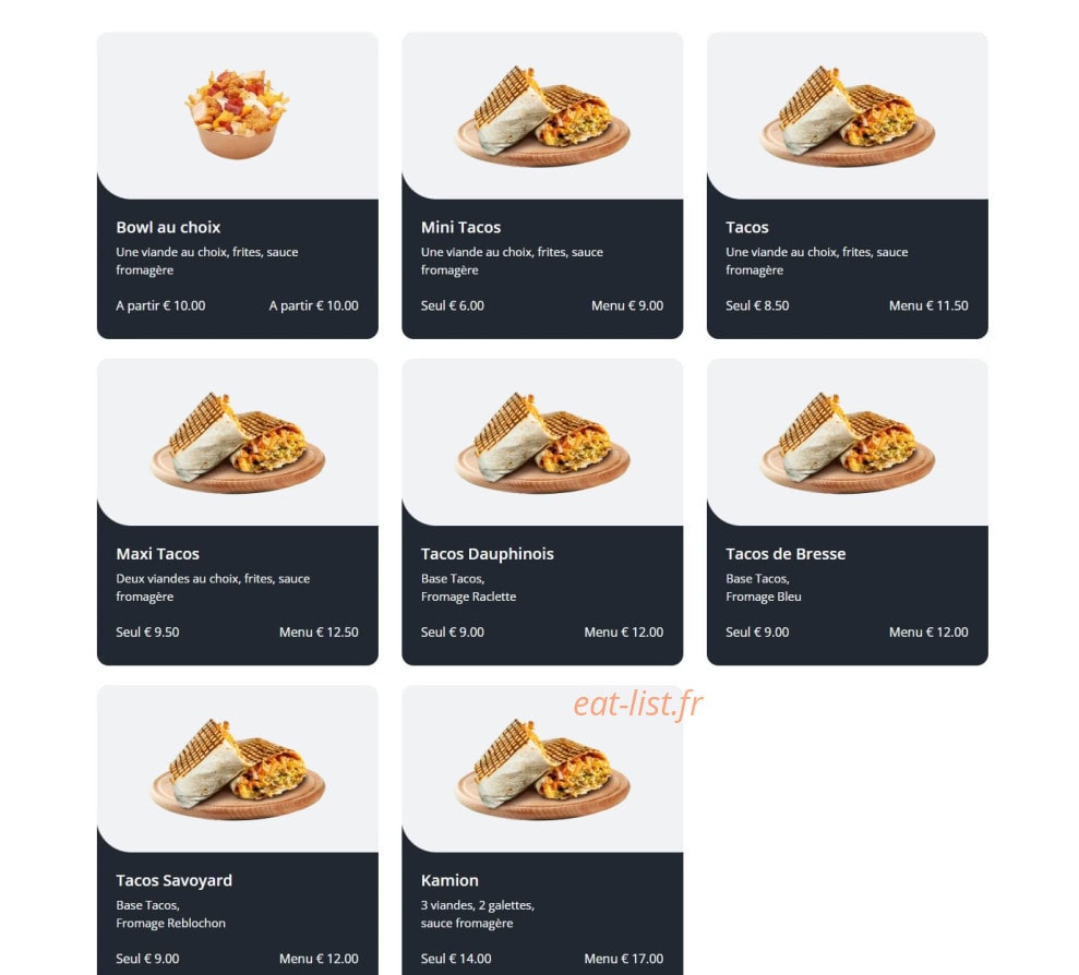 Chick and Food — carte page 1