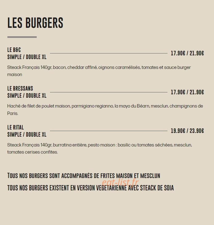 La Table des Bro's — carte page 5