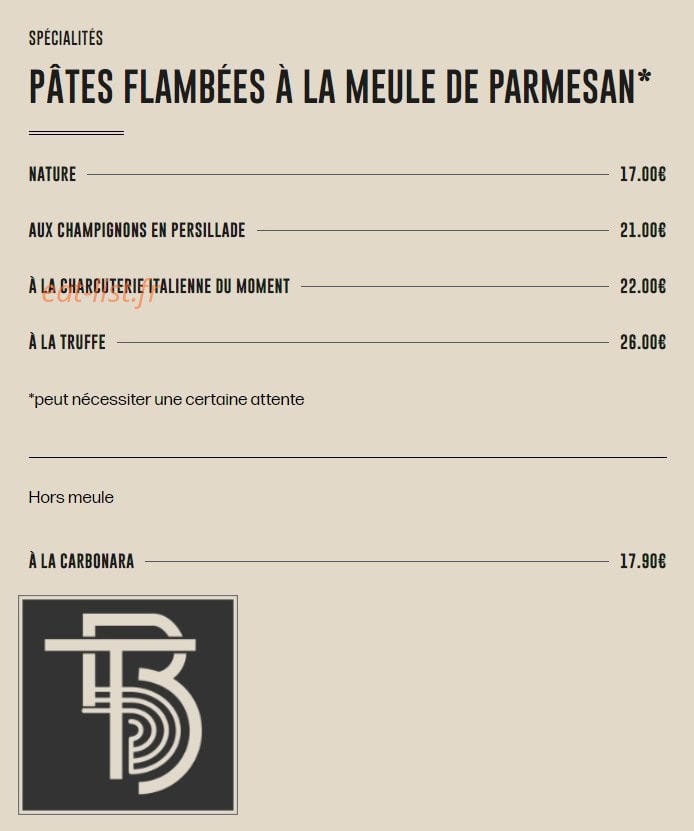 La Table des Bro's — carte page 3