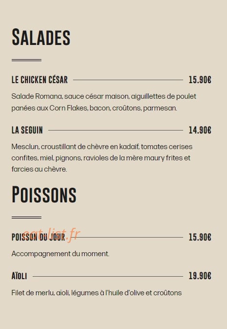 La Table des Bro's — carte page 2