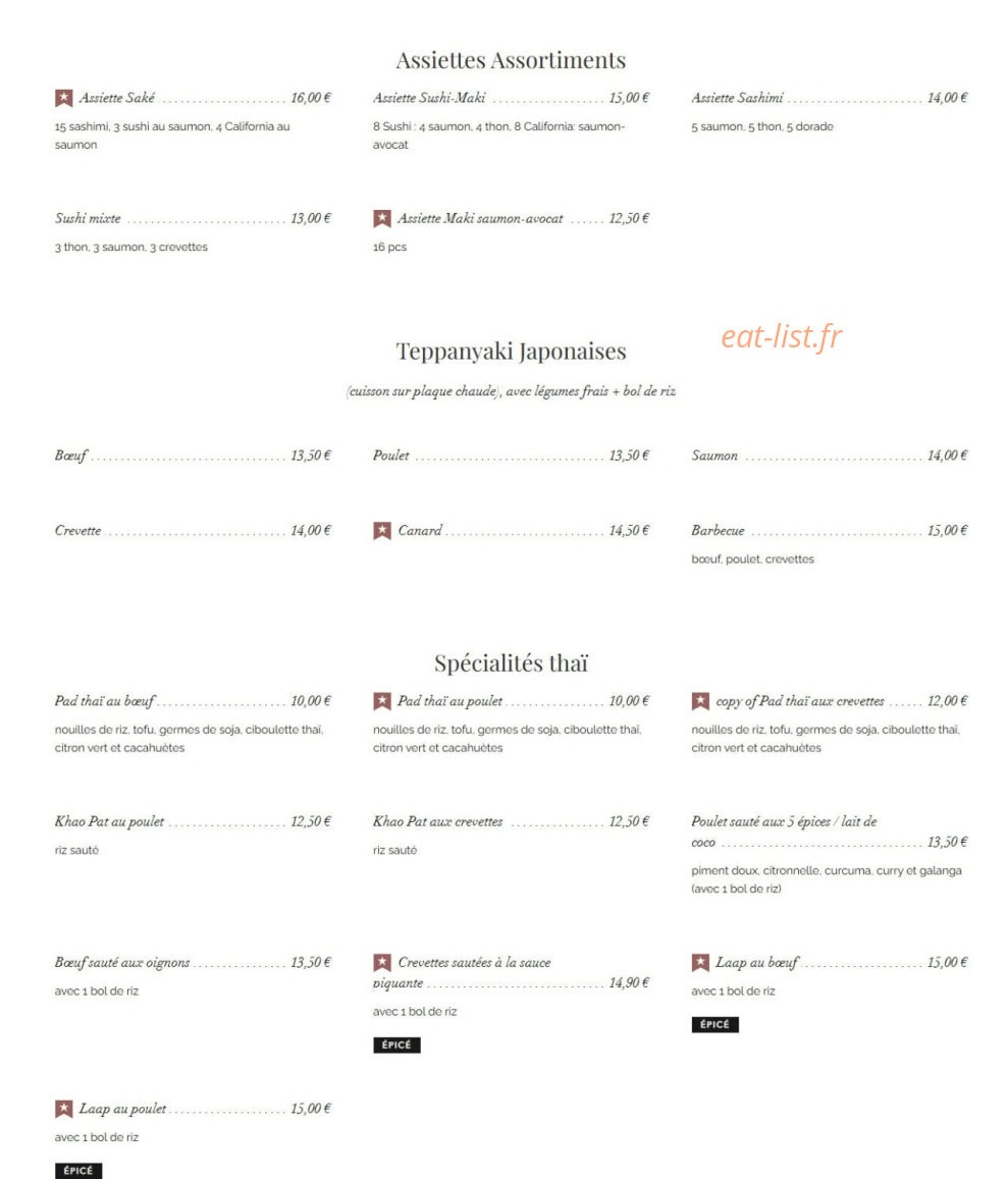 Le Saké — carte page 5