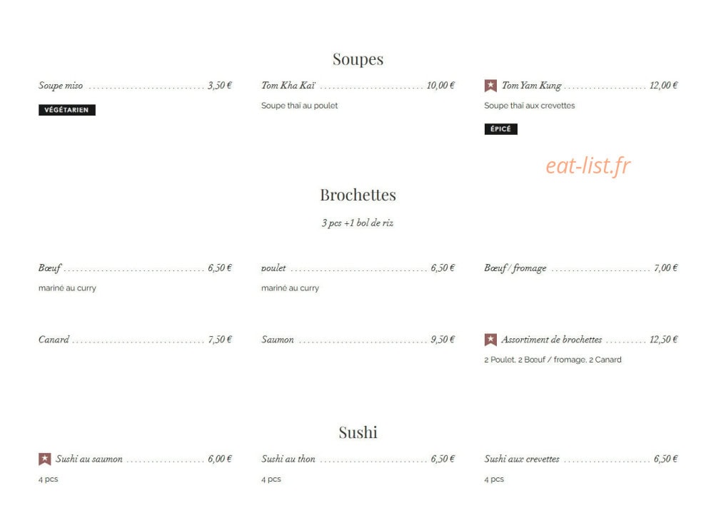 Le Saké — carte page 3