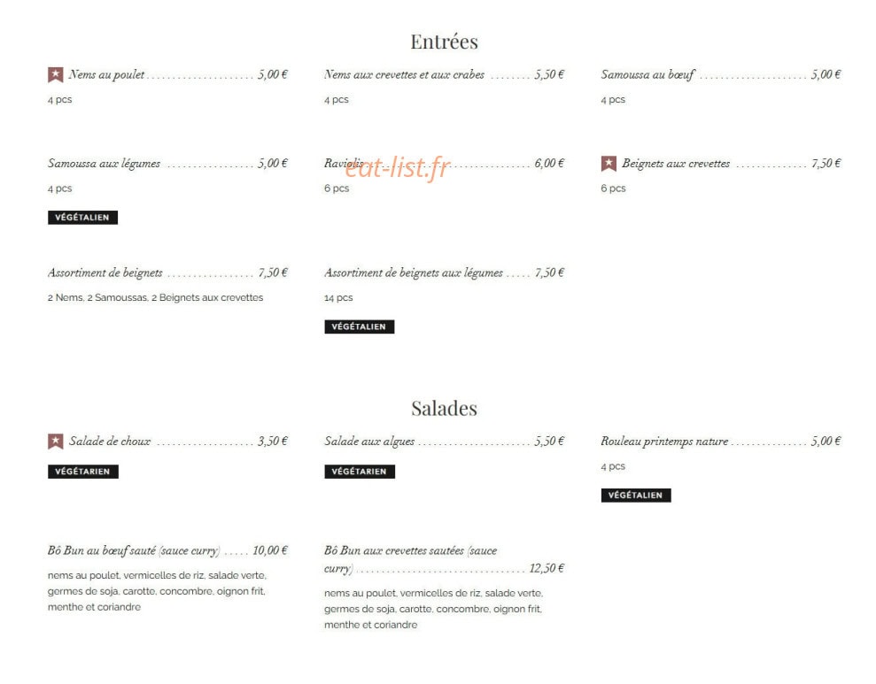 Le Saké — carte page 2