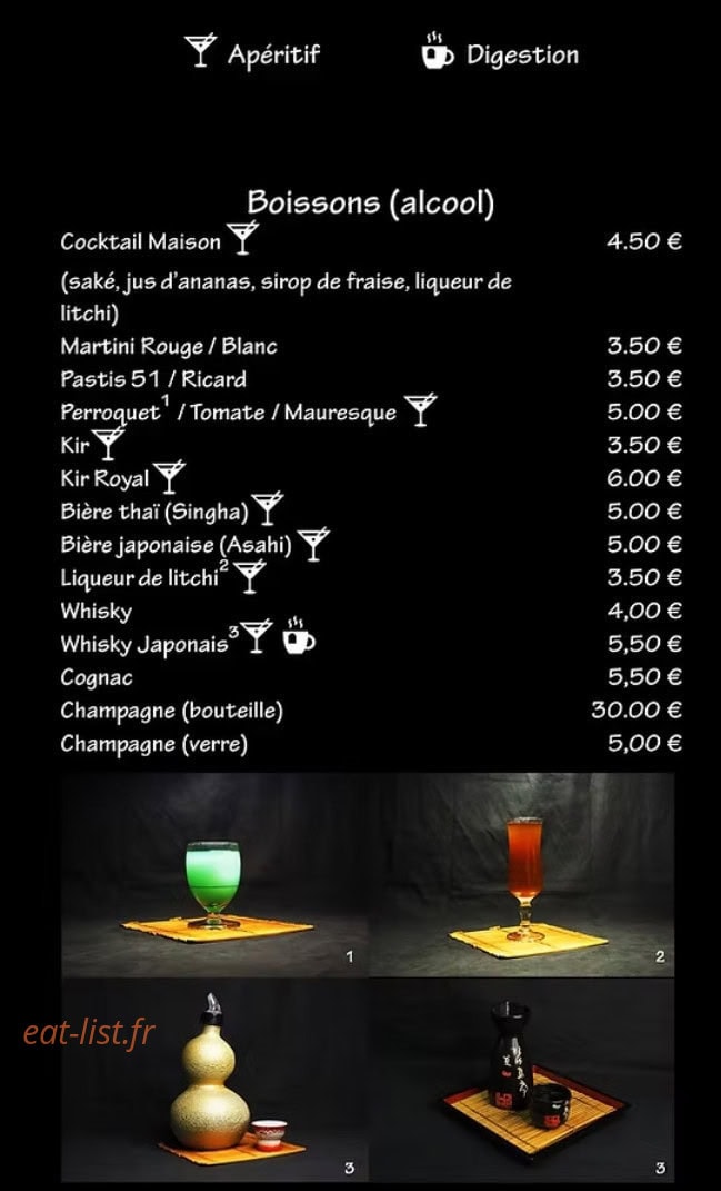 Le Saké — carte page 11