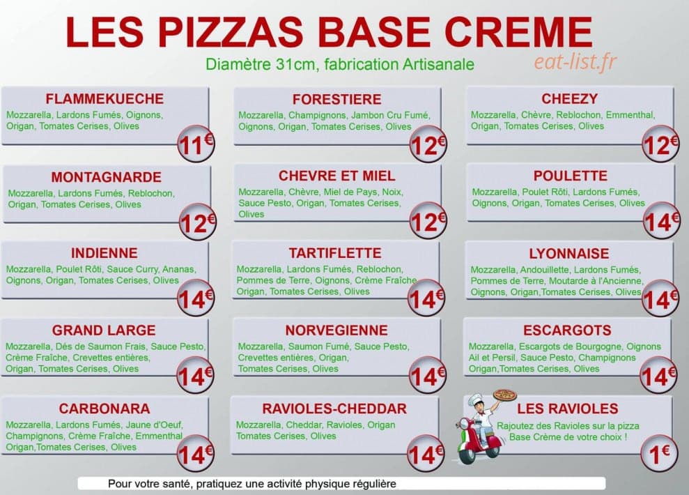 Pizza Vroom — carte page 2