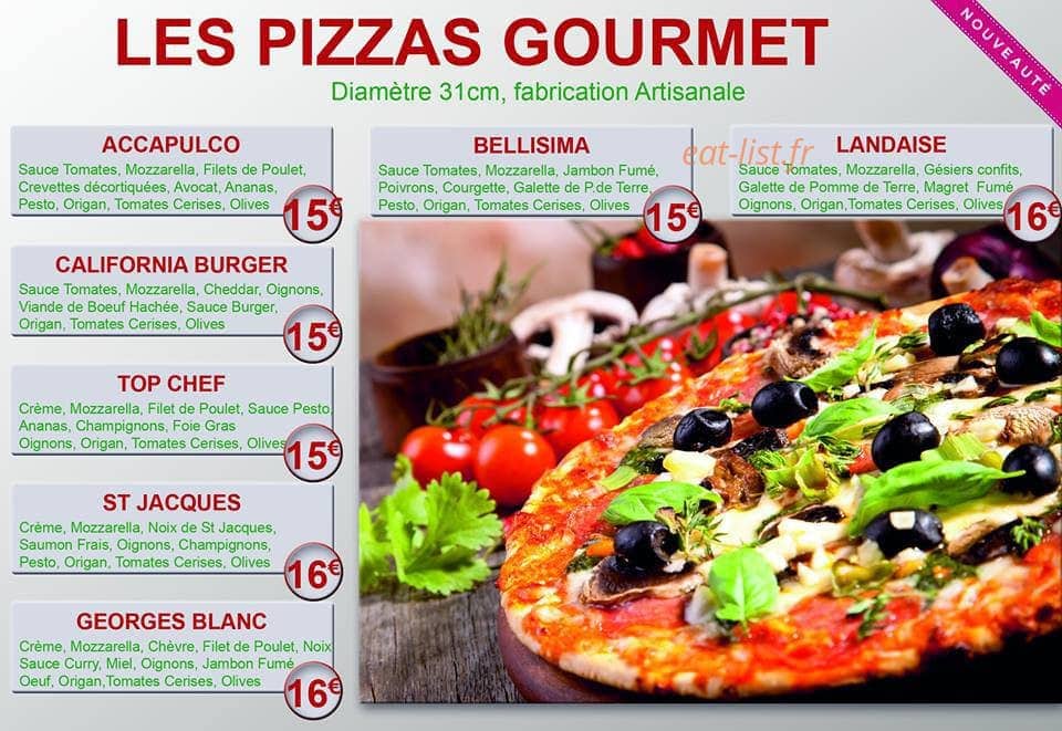 Pizza Vroom — carte page 1