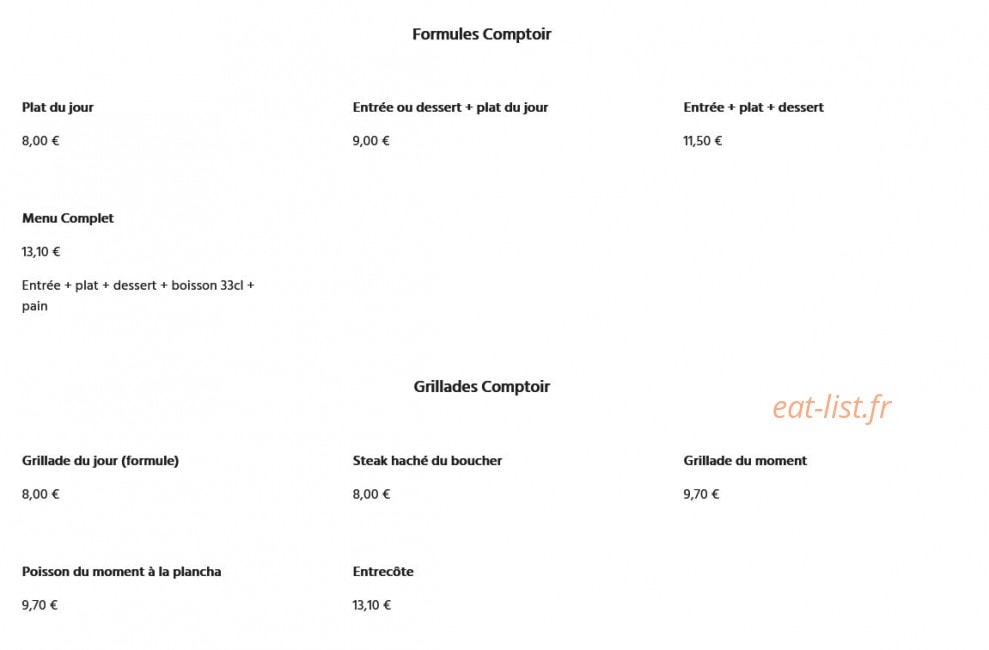 Le Comptoir Des Criques — carte page 3