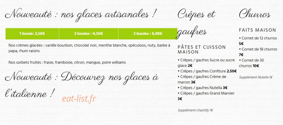 La P'tite Bouffe — carte page 4