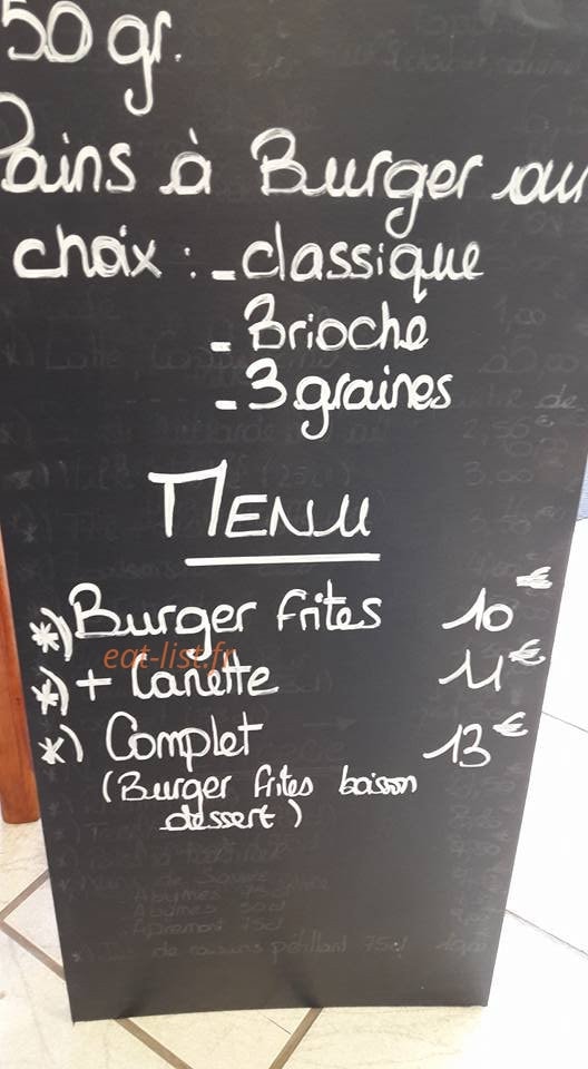Au Pont Gourmand — carte page 1