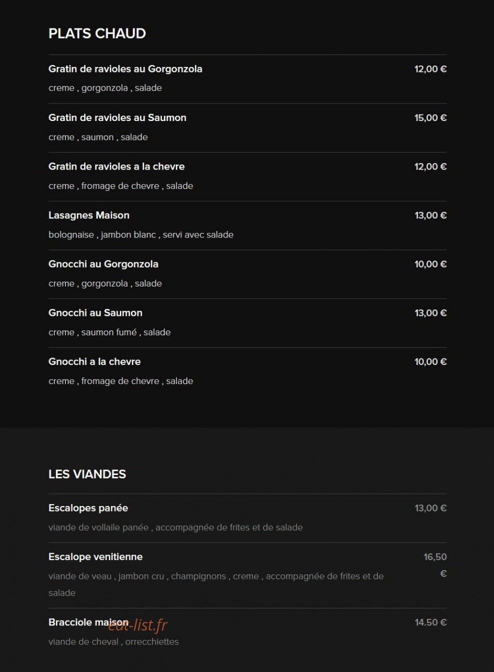 Bistrot D'Léo — carte page 3