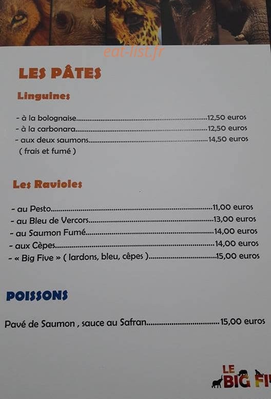 Le Big Five — carte page 2