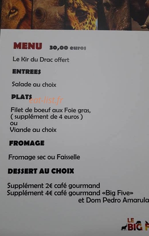 Le Big Five — carte page 7