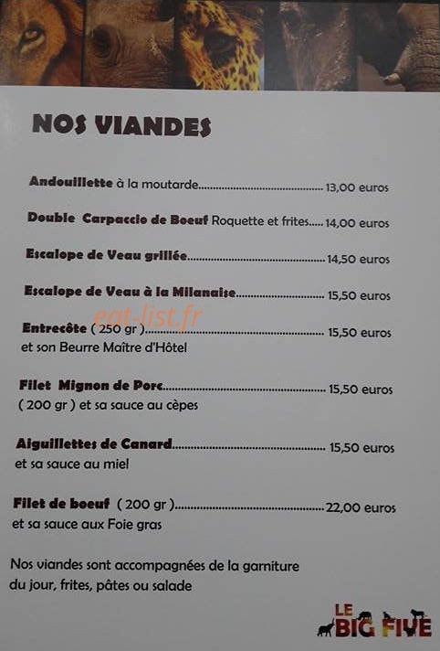 Le Big Five — carte page 3