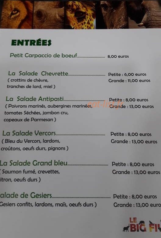 Le Big Five — carte page 1