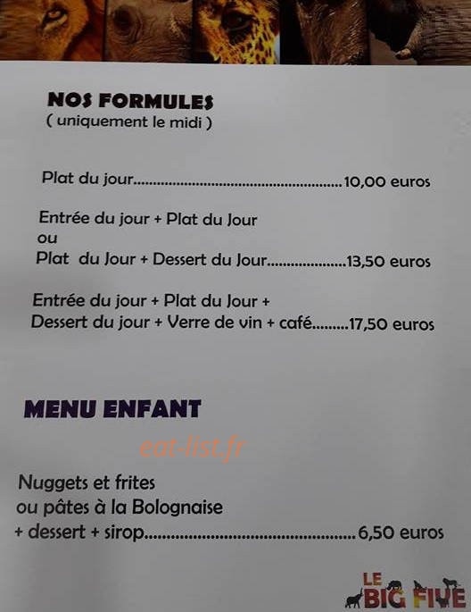 Le Big Five — carte page 5