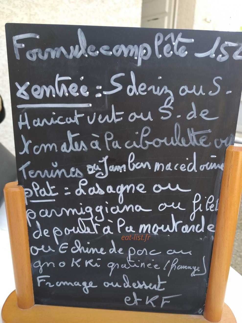 Restaurant du Pont des Vannes — carte page 1
