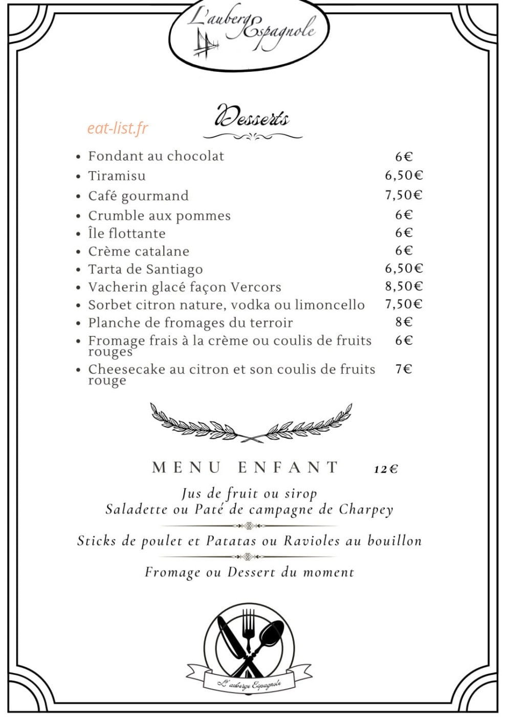 L'auberge Espagnole — carte page 3